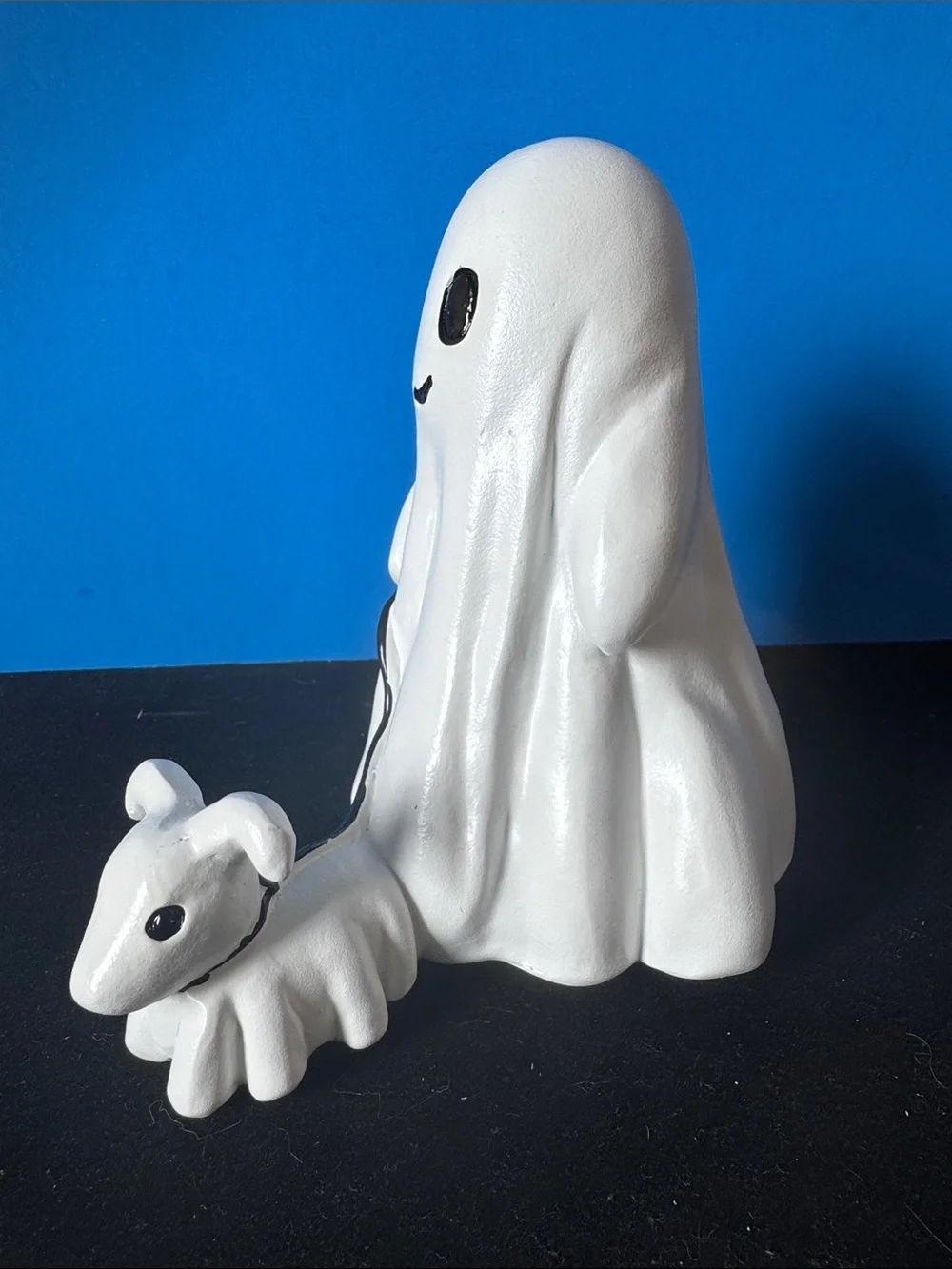 HomeGoods White Ghost Figurine with Puppy on Leash